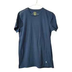 Mens‎ S Polo Ralph Lauren Classic Cotton Logo Tee T-Shirt Blue White Logo STAIN